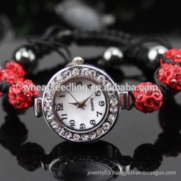 Wholesale White Crystal Shamballa bling bling wrist watch